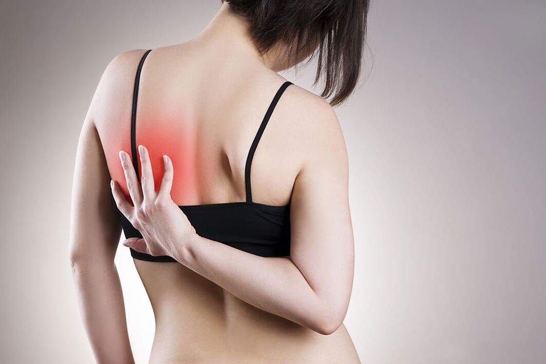 back pain in the shoulder blade area